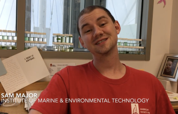 still of interview with Sam Major